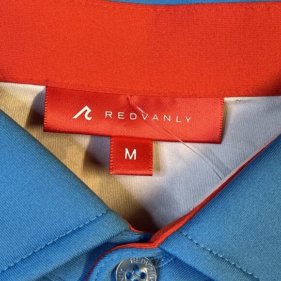Redvanly Dawson Polo Athletic Luxury Golf Shirt Moisture Wicking Blue Men's Med - Picture 3 of 7